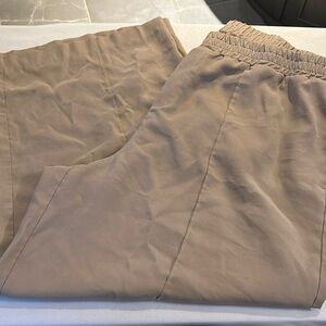 Eloquii Capris Cropped Wide Leg Tan Pull-On Pants Sz 20W EUC
